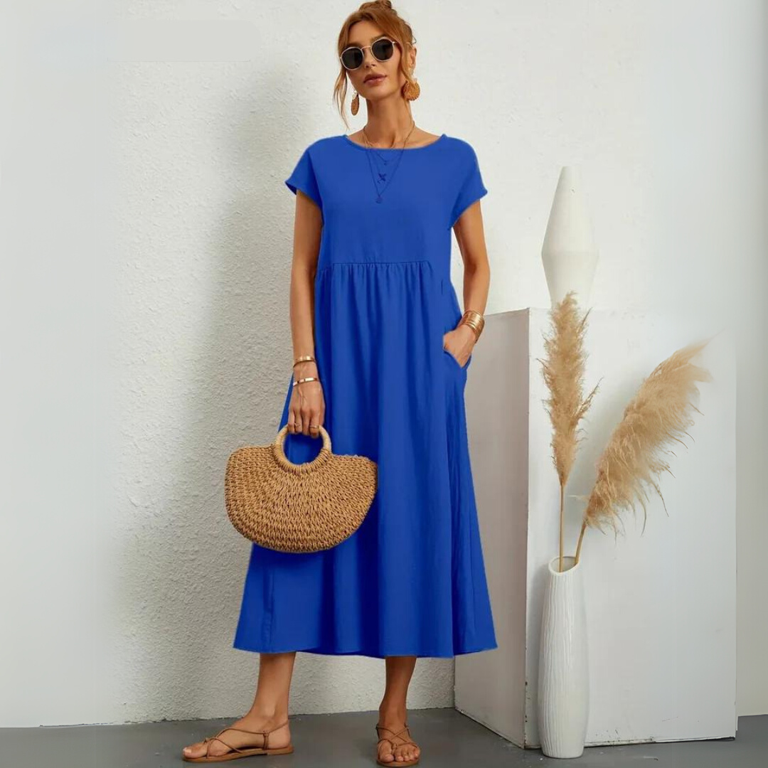 Ann™ – Pure Cotton Casual Midi Dress