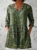 Harriet | Vintage Floral V-Neck Shirt