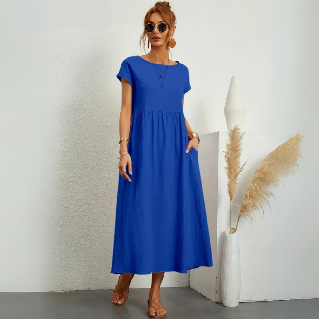 Ann™ – Pure Cotton Casual Midi Dress