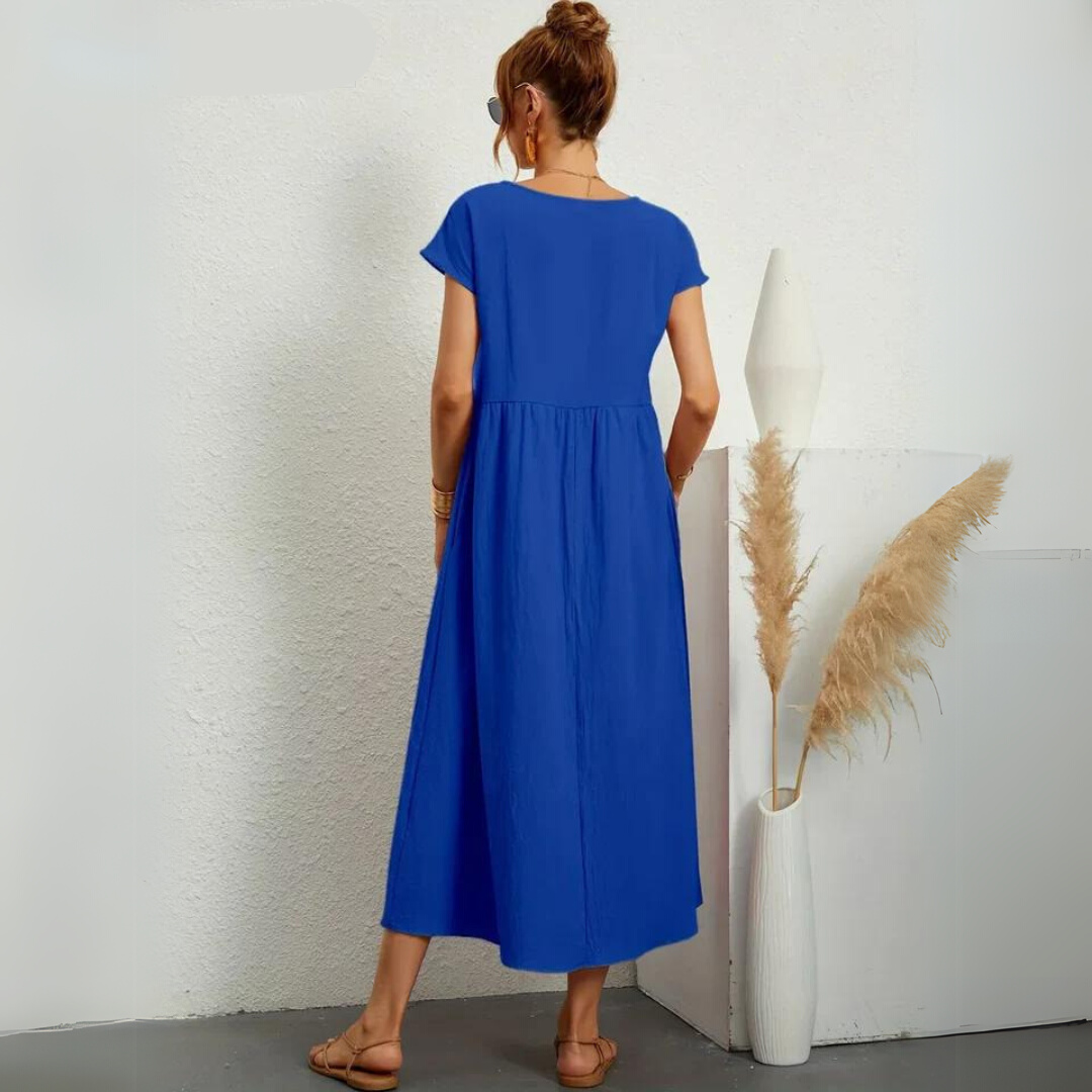 Ann™ – Pure Cotton Casual Midi Dress