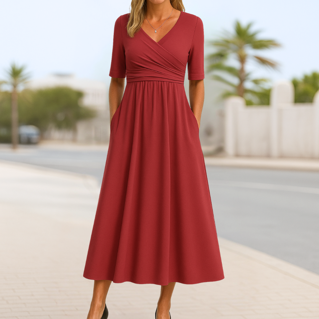Susan™ | Wrap Dress with Short Sleeves