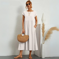 Ann™ – Pure Cotton Casual Midi Dress