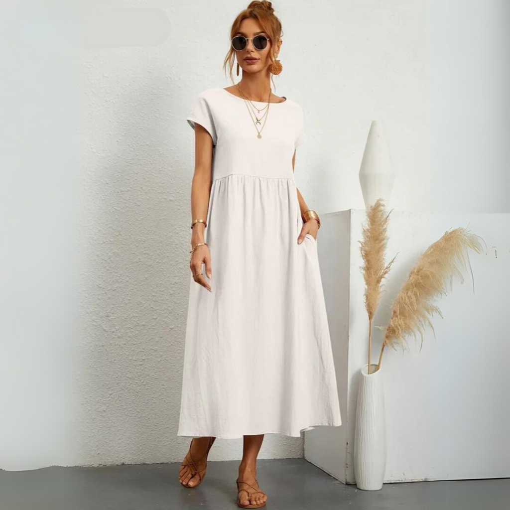 Ann™ – Pure Cotton Casual Midi Dress