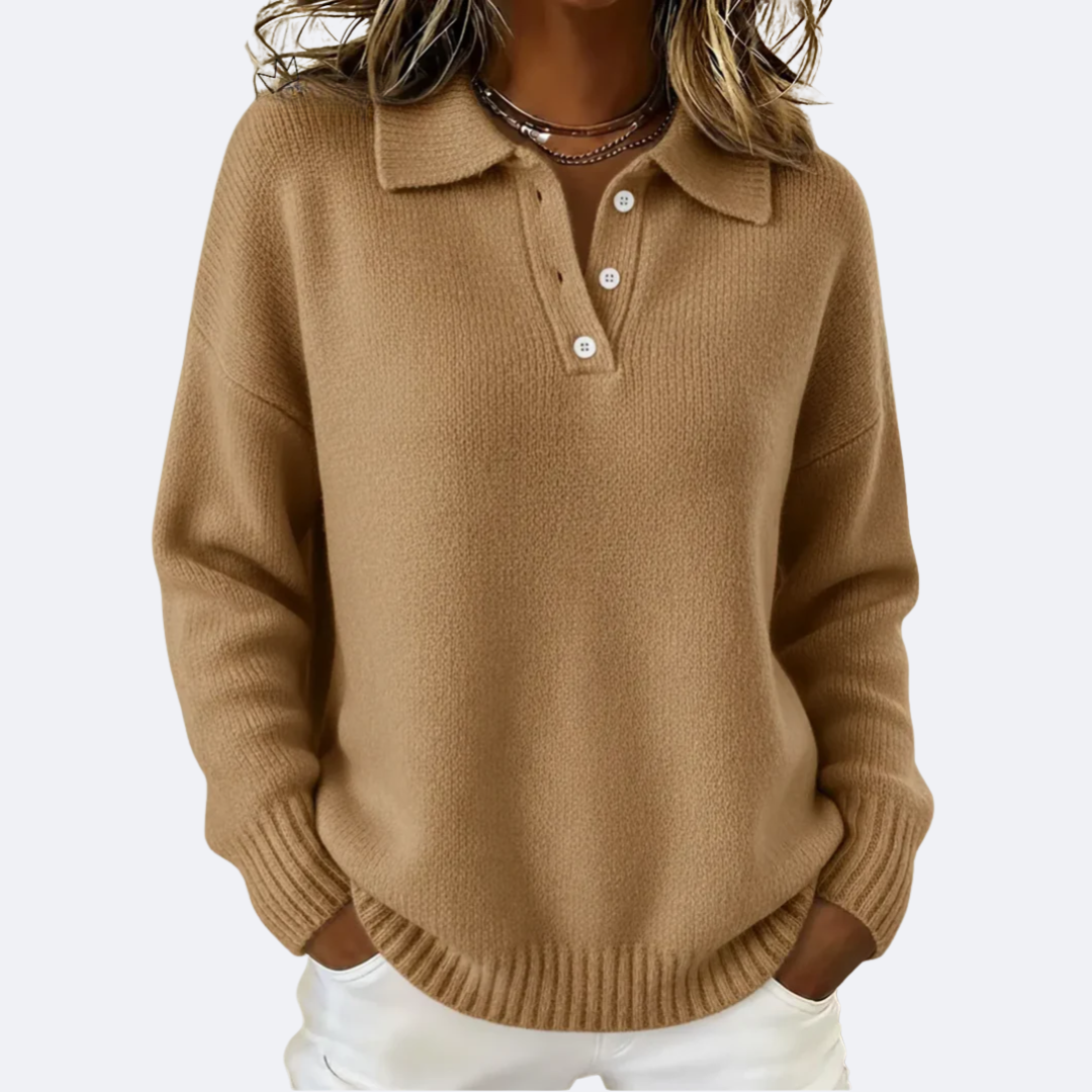 OLIVIA - Cozy Polo Collar Sweater