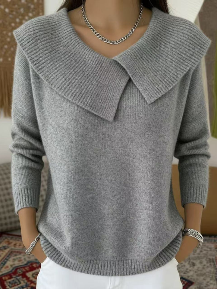 Christine™ | Warm Knit Sweater with Soft Collar