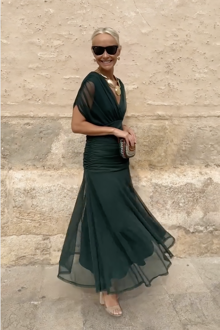 Élodie | Robe Maxi de Fête Élégante à Col V