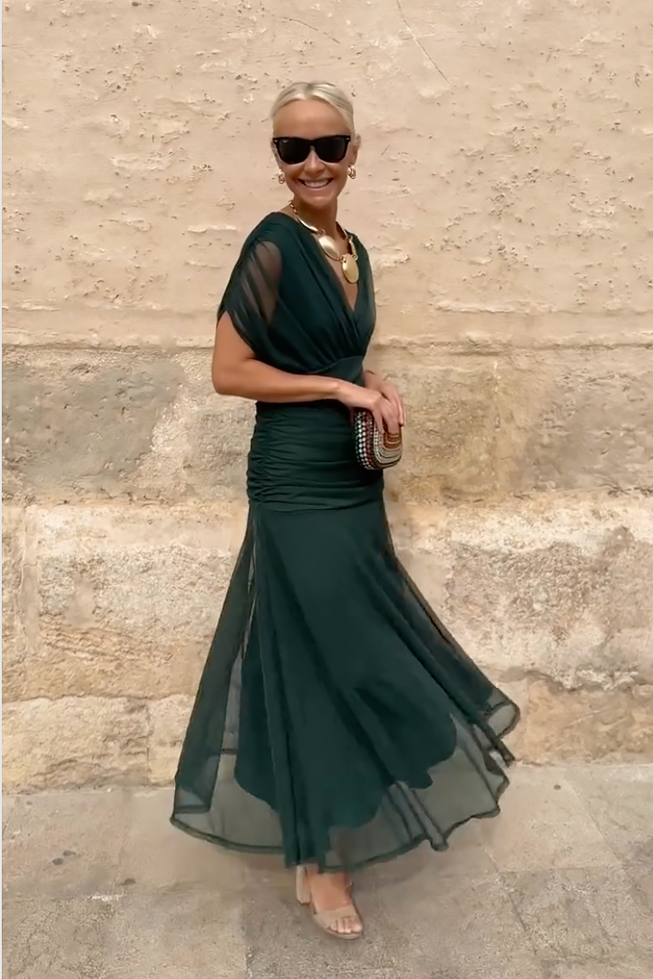 Élodie | Robe Maxi de Fête Élégante à Col V