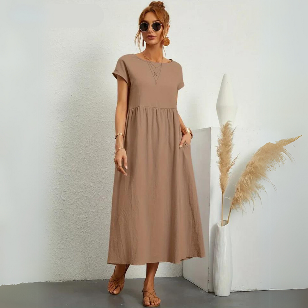 Ann™ – Pure Cotton Casual Midi Dress