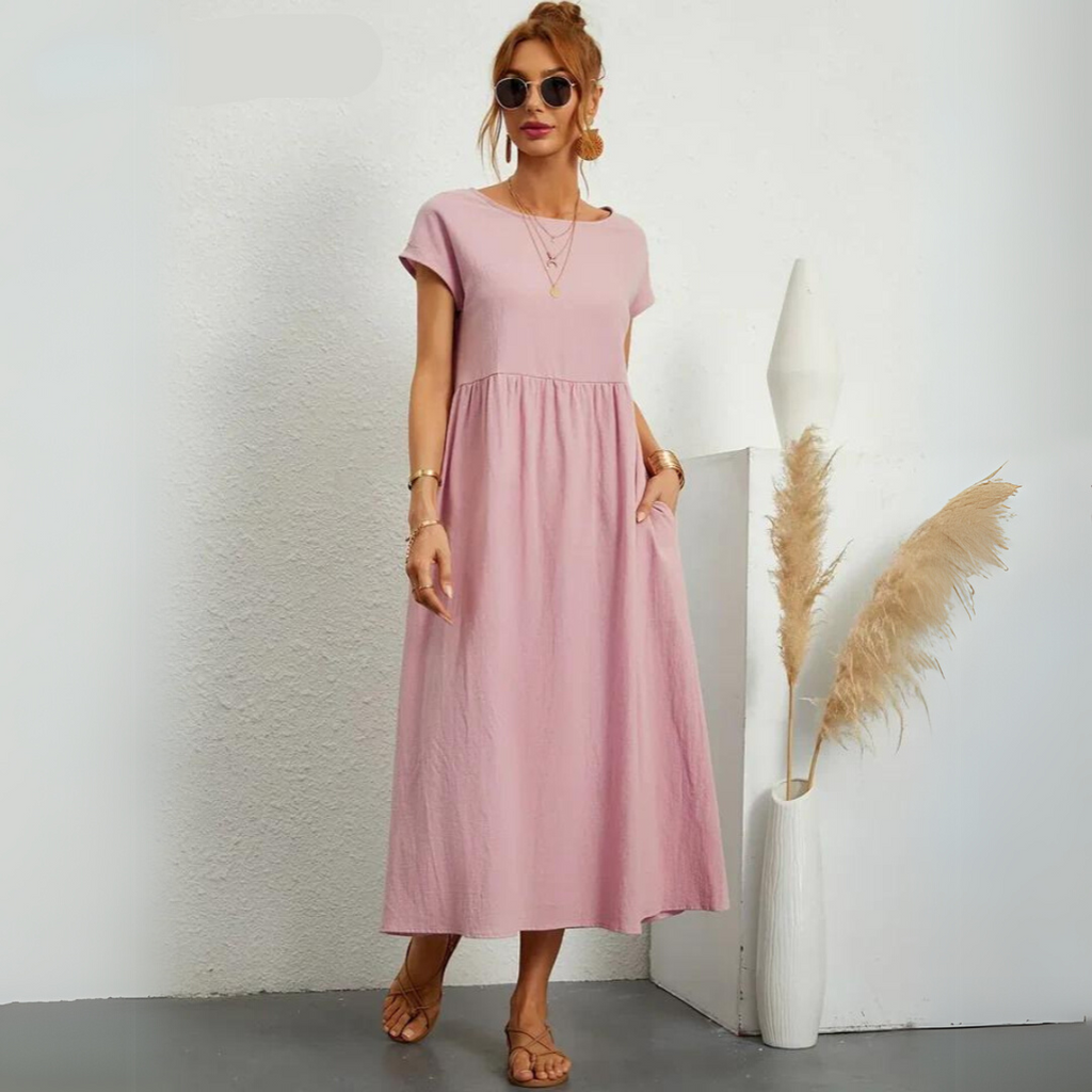 Ann™ – Pure Cotton Casual Midi Dress