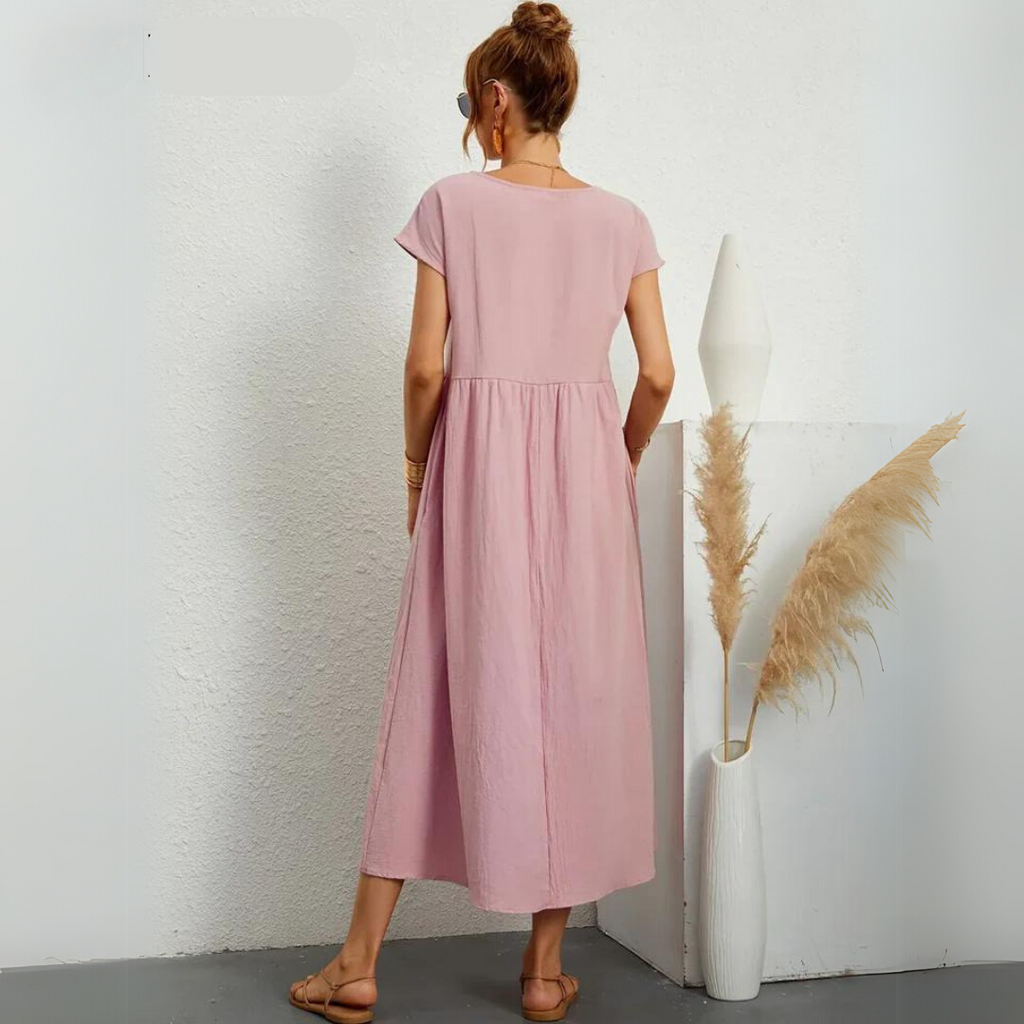 Ann™ – Pure Cotton Casual Midi Dress