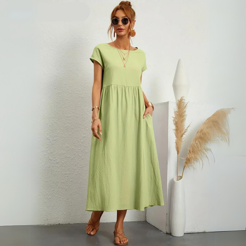 Ann™ – Pure Cotton Casual Midi Dress