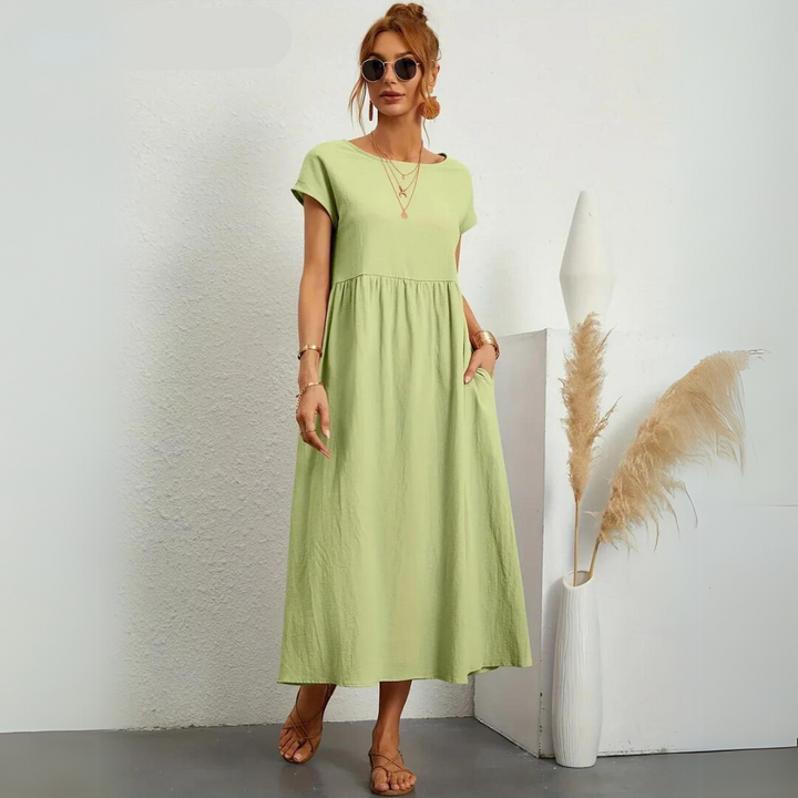 Ann™ – Pure Cotton Casual Midi Dress