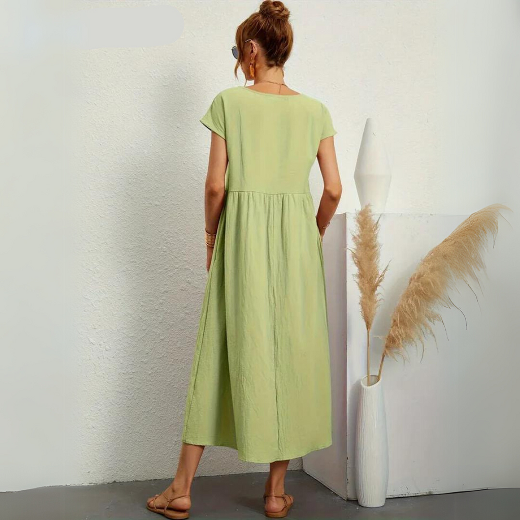 Ann™ – Pure Cotton Casual Midi Dress