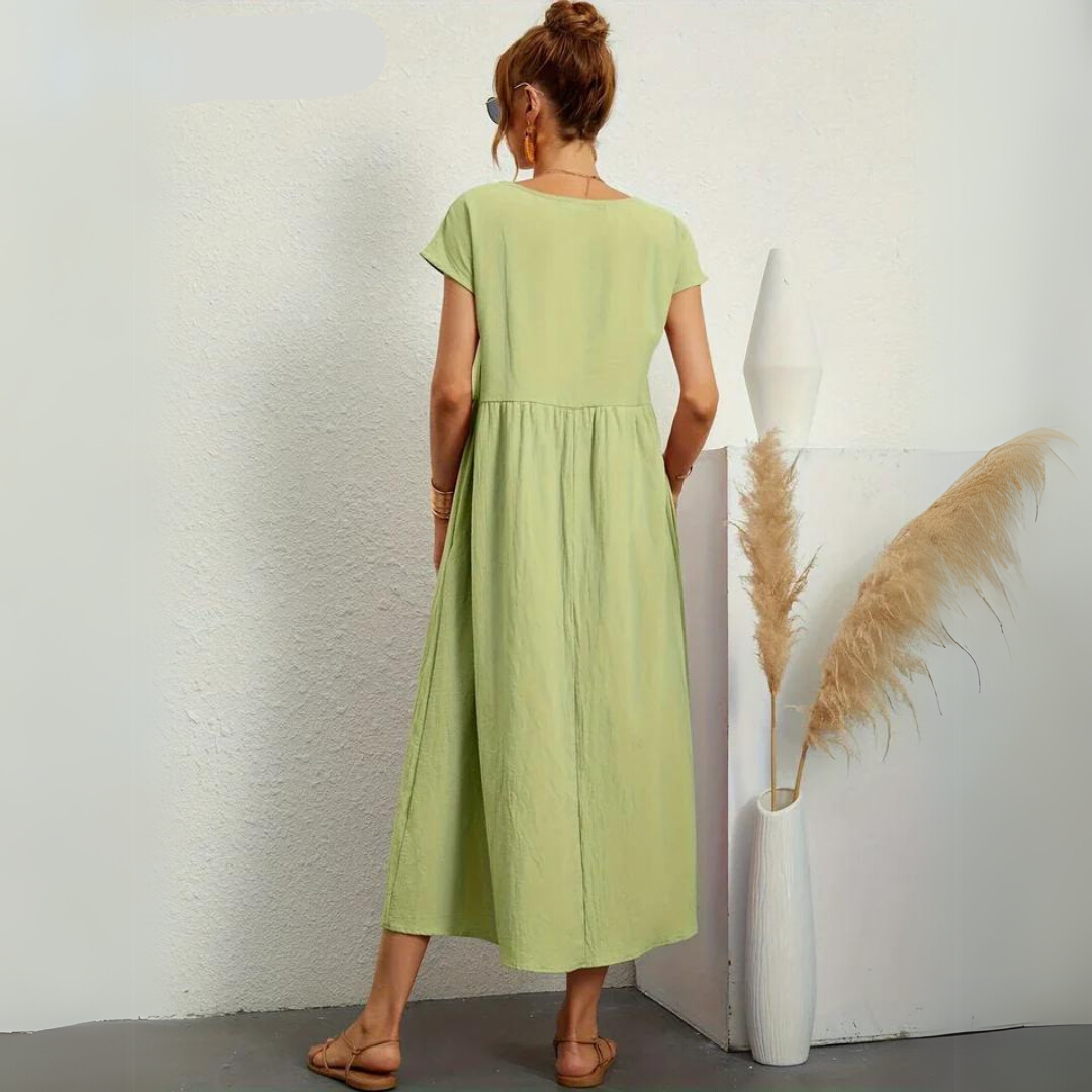 Ann™ – Pure Cotton Casual Midi Dress