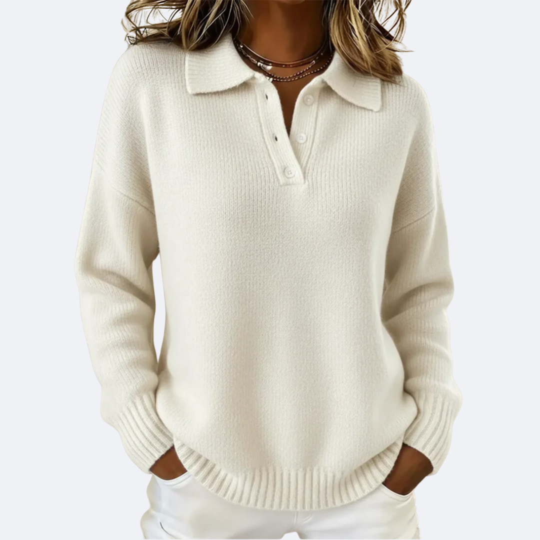 OLIVIA - Cozy Polo Collar Sweater