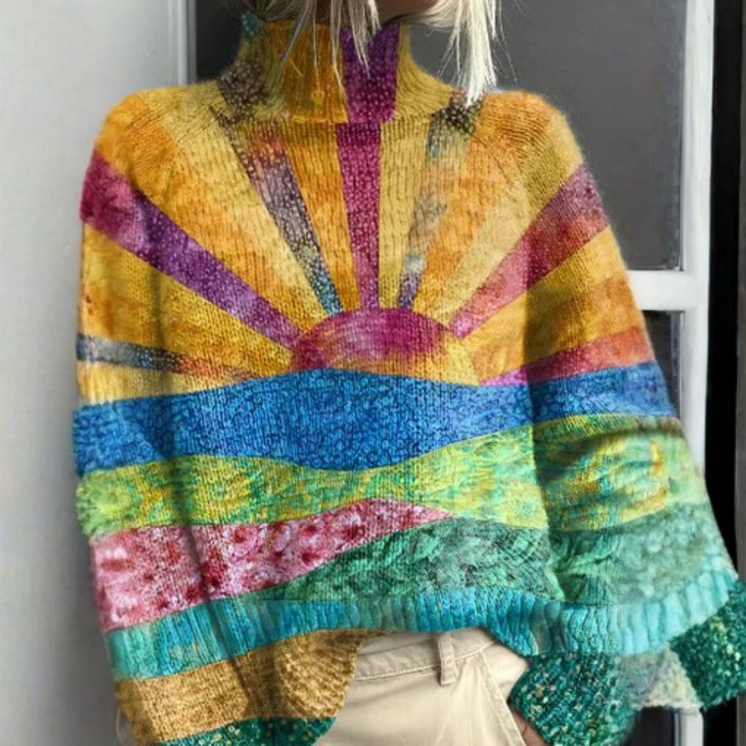 Jessica | Rainbow Roll Neck Jumper for Women