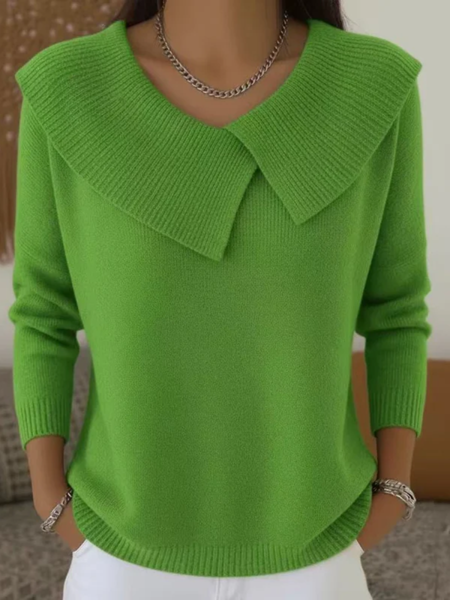 Christine™ | Warm Knit Sweater with Soft Collar