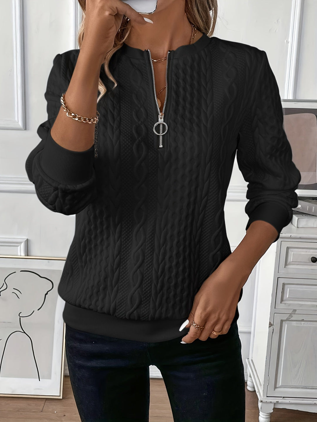 Edith – Soft Zipped Sweater