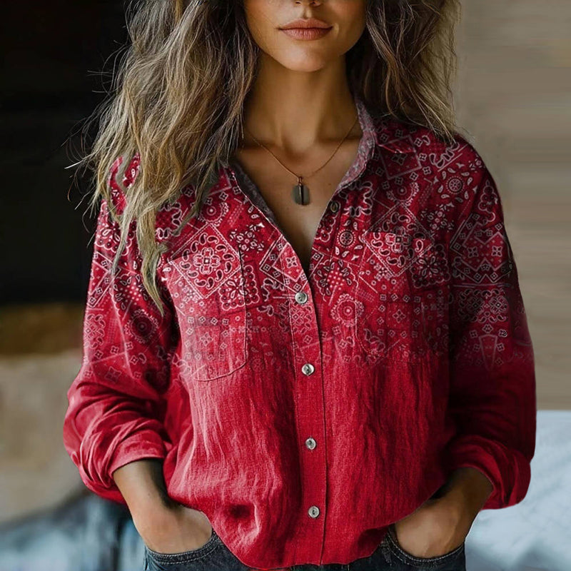 Jolie™ | Vintage Printed Blouse