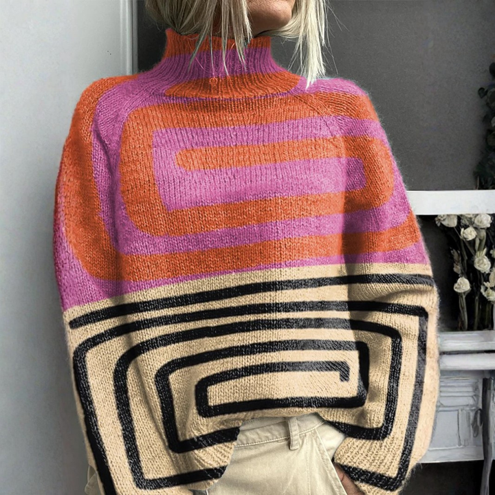 Jessica | Rainbow Roll Neck Jumper for Women