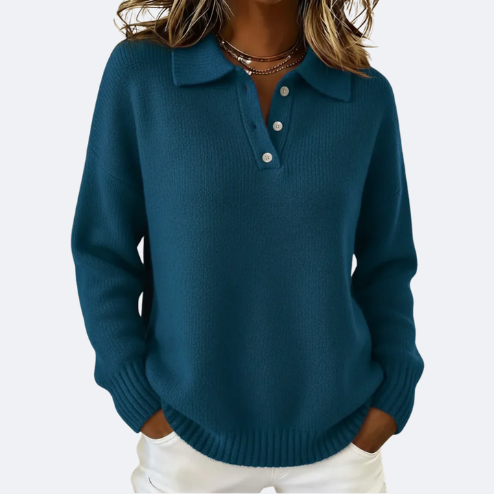 OLIVIA - Cozy Polo Collar Sweater