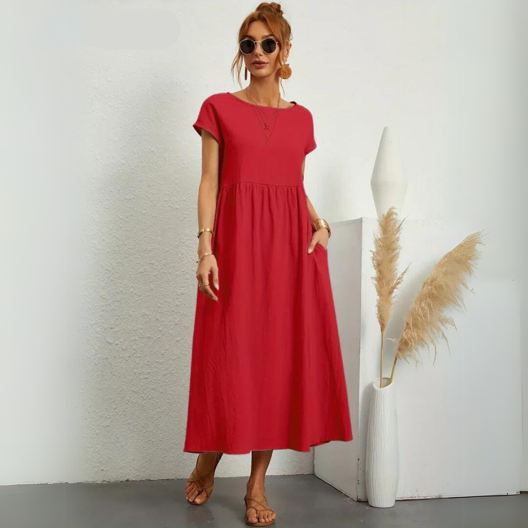 Ann™ – Pure Cotton Casual Midi Dress