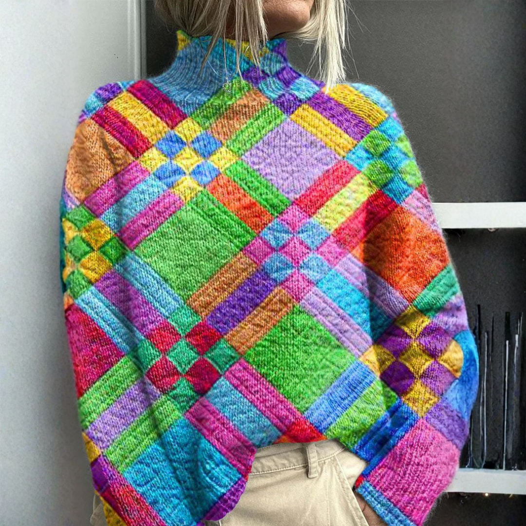 Jessica | Rainbow Roll Neck Jumper for Women