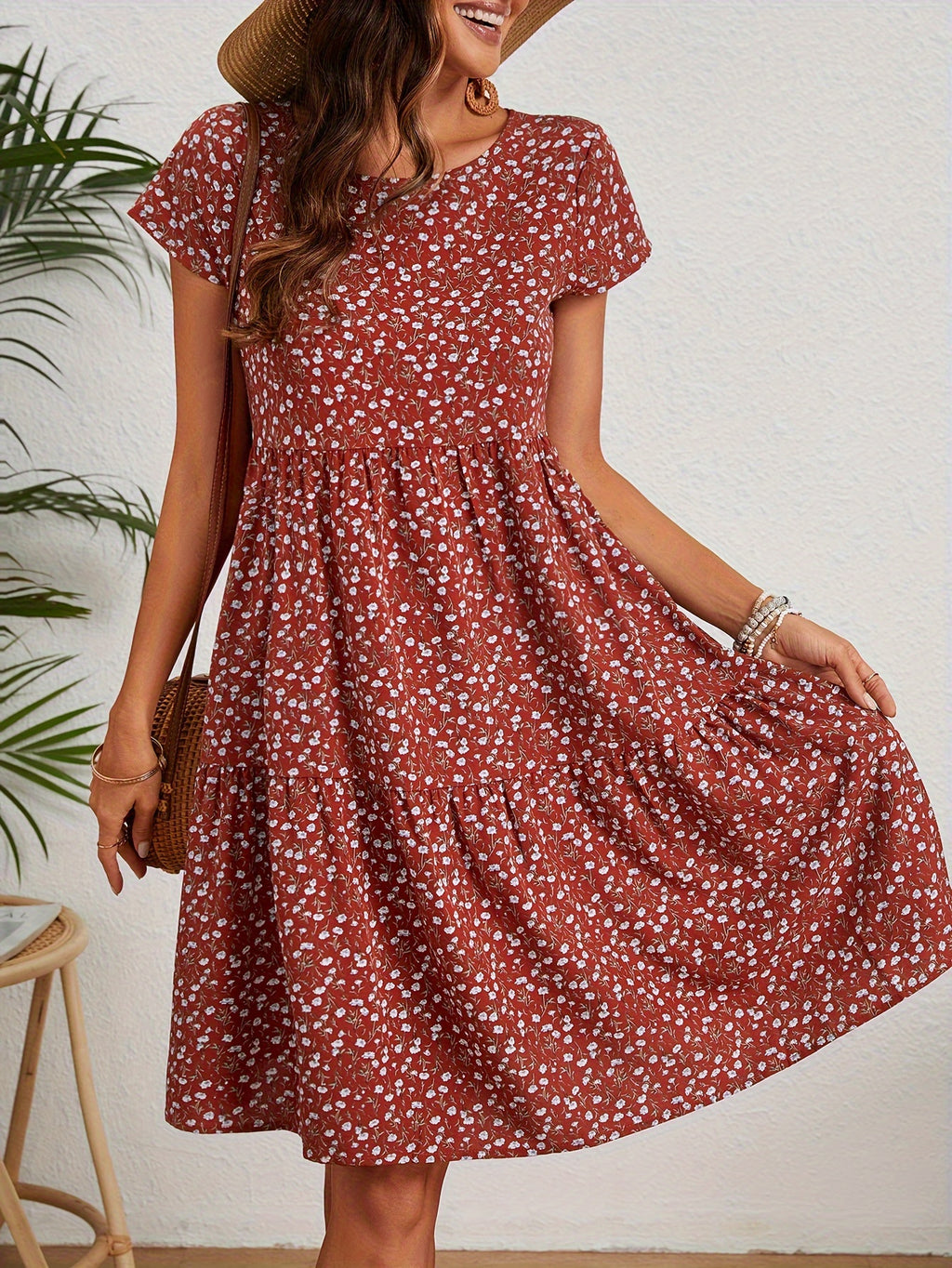 Rebecca™ | Vintage Short Sleeve Dress Perfect For Vacation