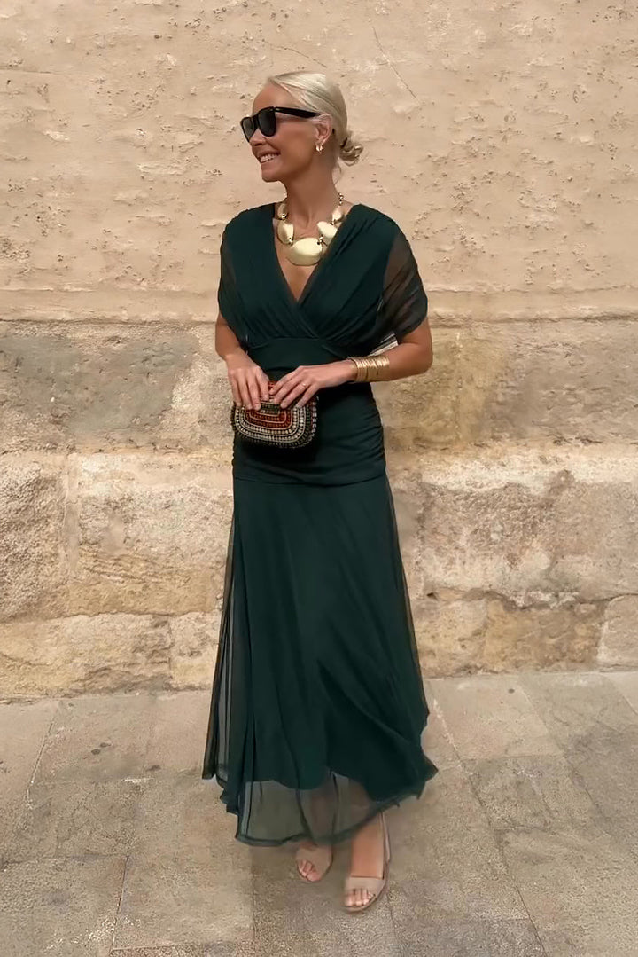 Élodie | Robe Maxi de Fête Élégante à Col V