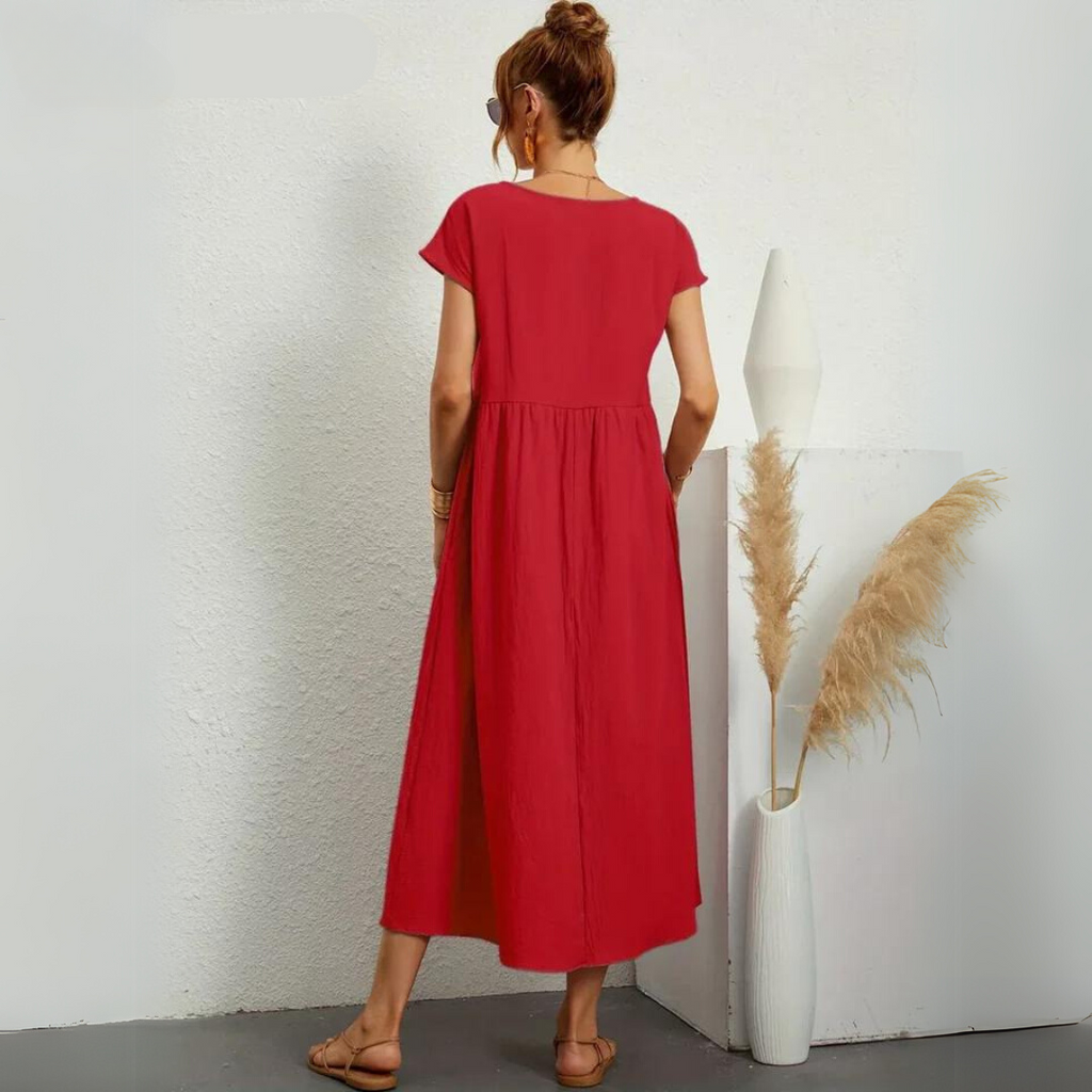 Ann™ – Pure Cotton Casual Midi Dress