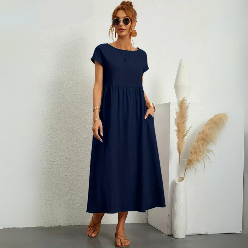 Ann™ – Pure Cotton Casual Midi Dress