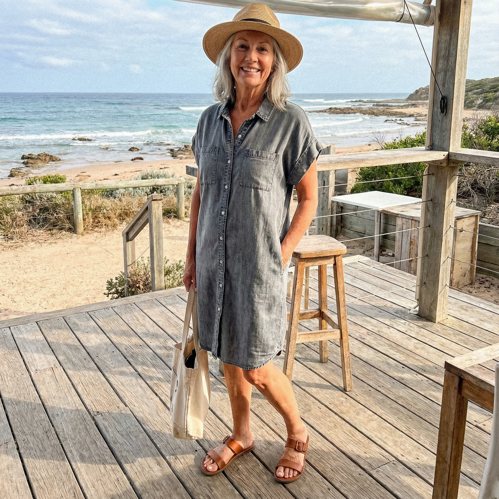 Margaret™ | Casual Denim Print Dress