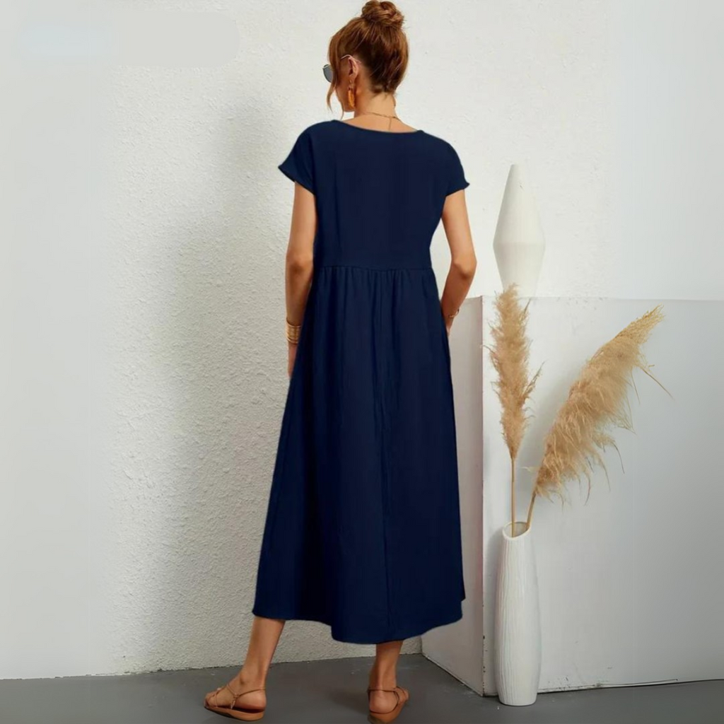 Ann™ – Pure Cotton Casual Midi Dress