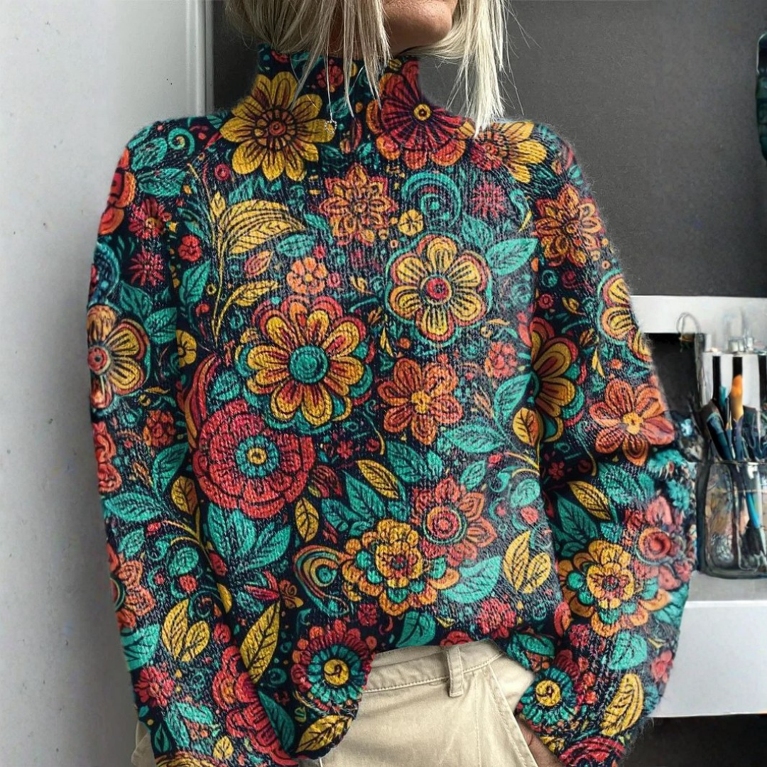 Jessica | Rainbow Roll Neck Jumper for Women