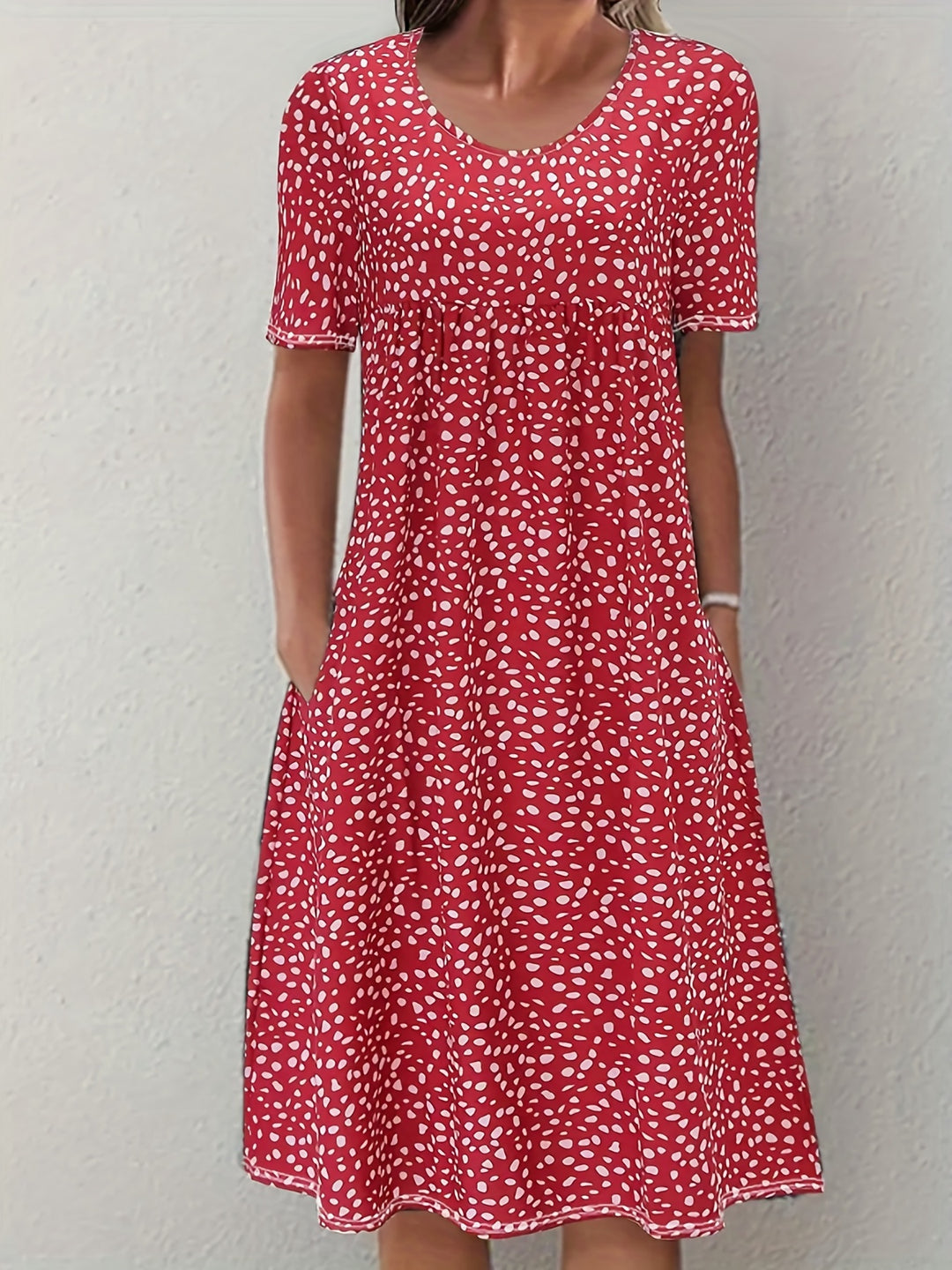 Jenny | Casual Crew Neck Short Sleeve Dress