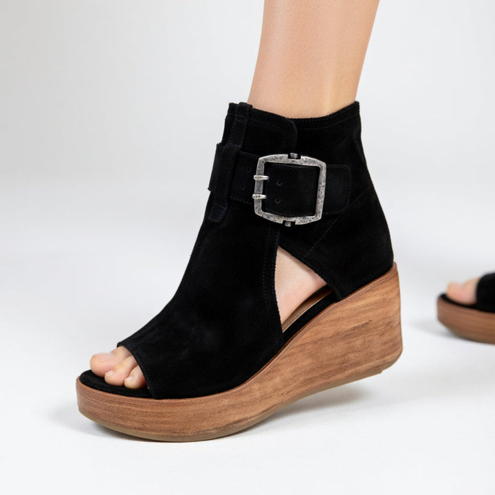 Linda™ | Bottines compensées ouvertes style moderne