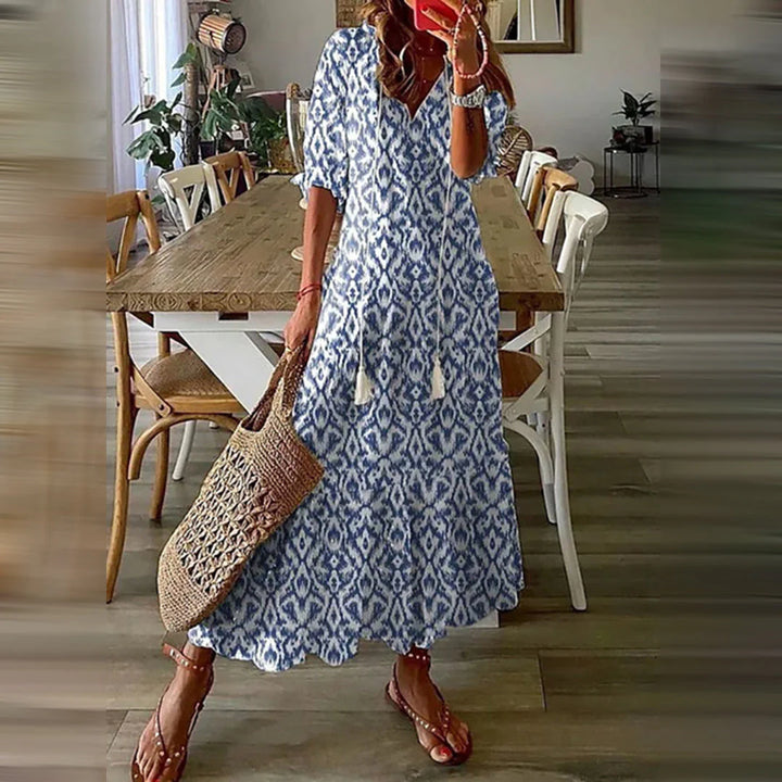 Brenda - Boho Vintage V-Neck Summer Dress