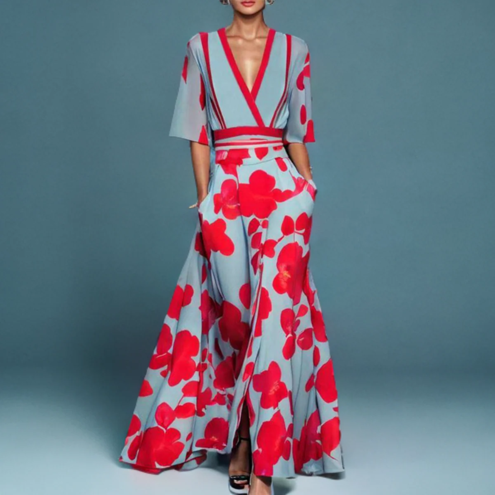 Paula™ | Elegant Long Floral Dress