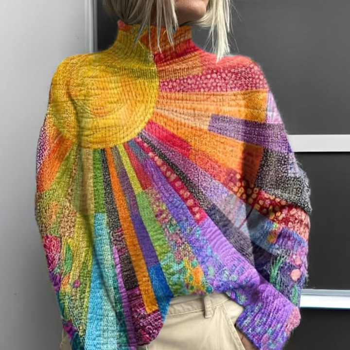 Jessica | Rainbow Roll Neck Jumper for Women