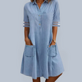 Carol – elegant simple mini dress with short sleeves