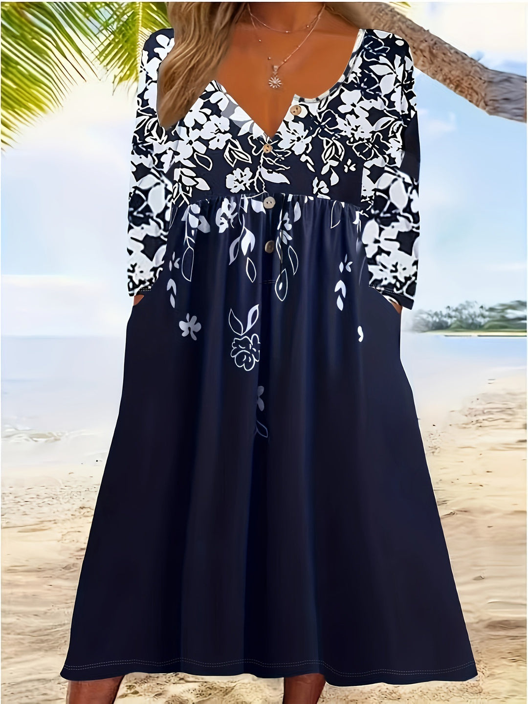Morgan |  Short Sleeve Midi Vacation Dress