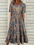 Patricia™ | short-sleeved  Bohemian printed dress