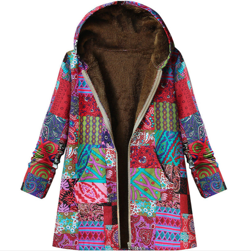 Alicia™ | Veste Patchwork Femme avec Capuche