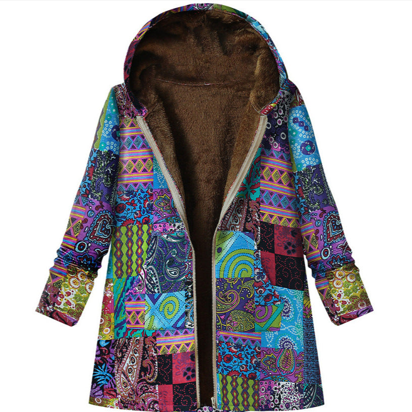 Alicia™ | Veste Patchwork Femme avec Capuche