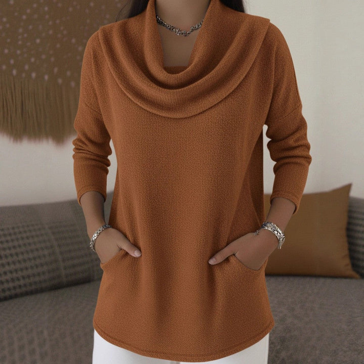 Lia | Cozy Sweater with Flowing Neckline