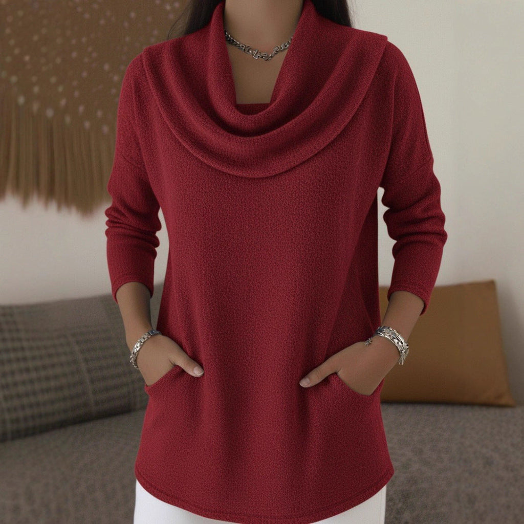 Lia | Cozy Sweater with Flowing Neckline