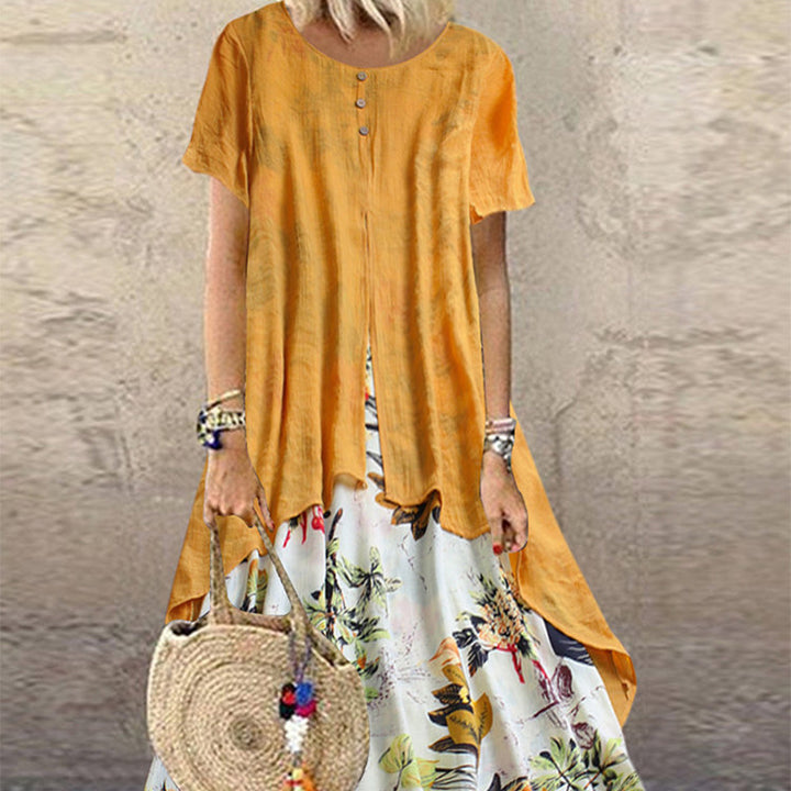 Evelyn™ | Graceful Garden Linen Blend Skirt
