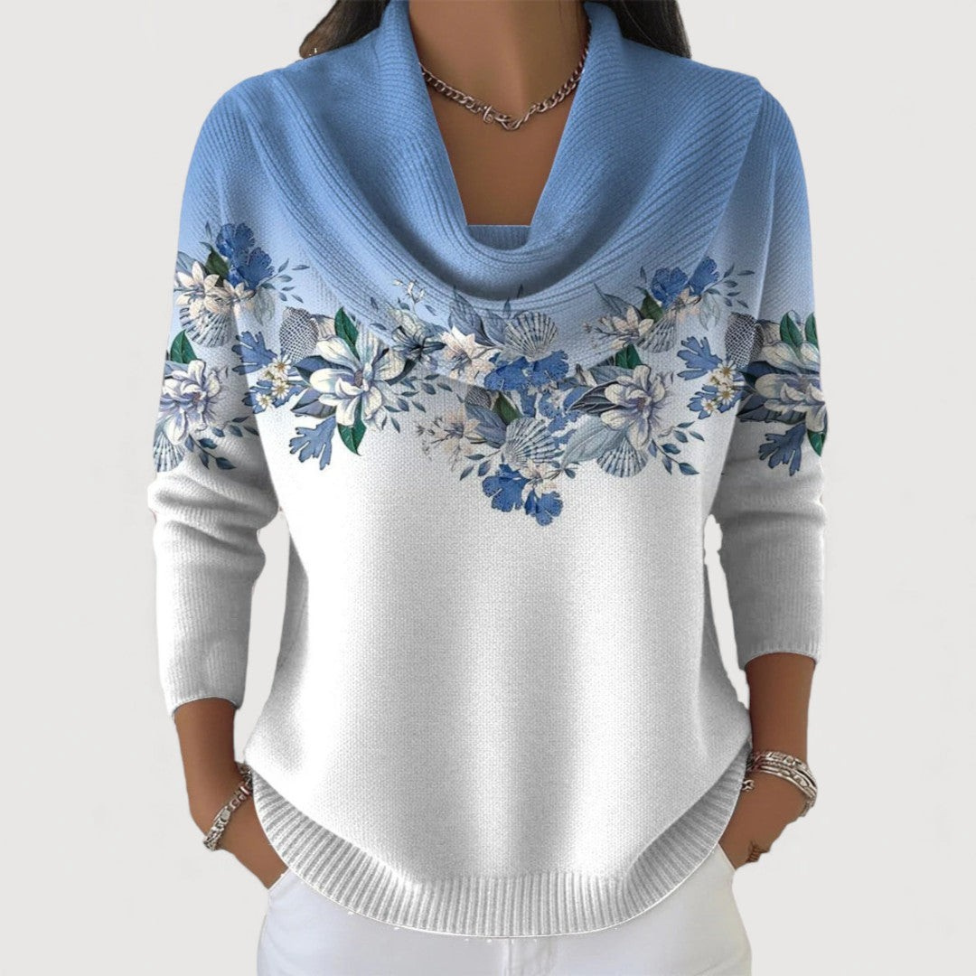 Alora | Pull Floral Douillet avec Col Doux