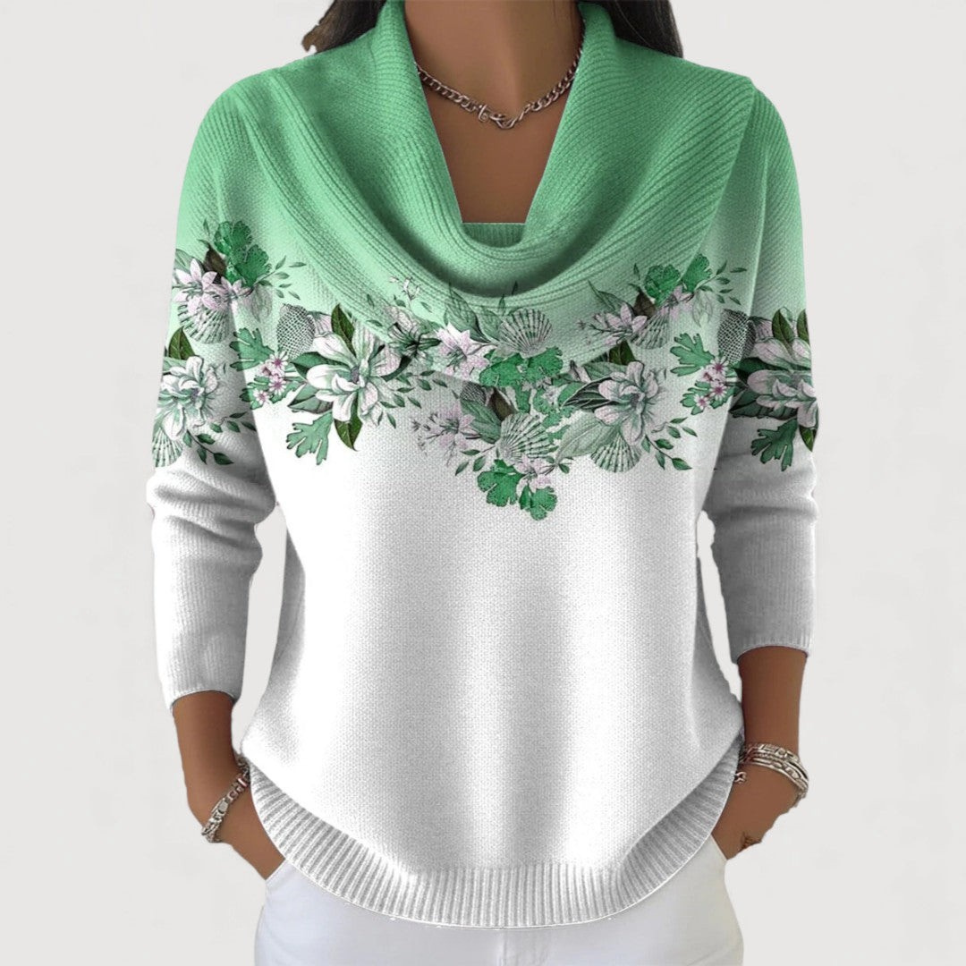 Alora | Pull Floral Douillet avec Col Doux