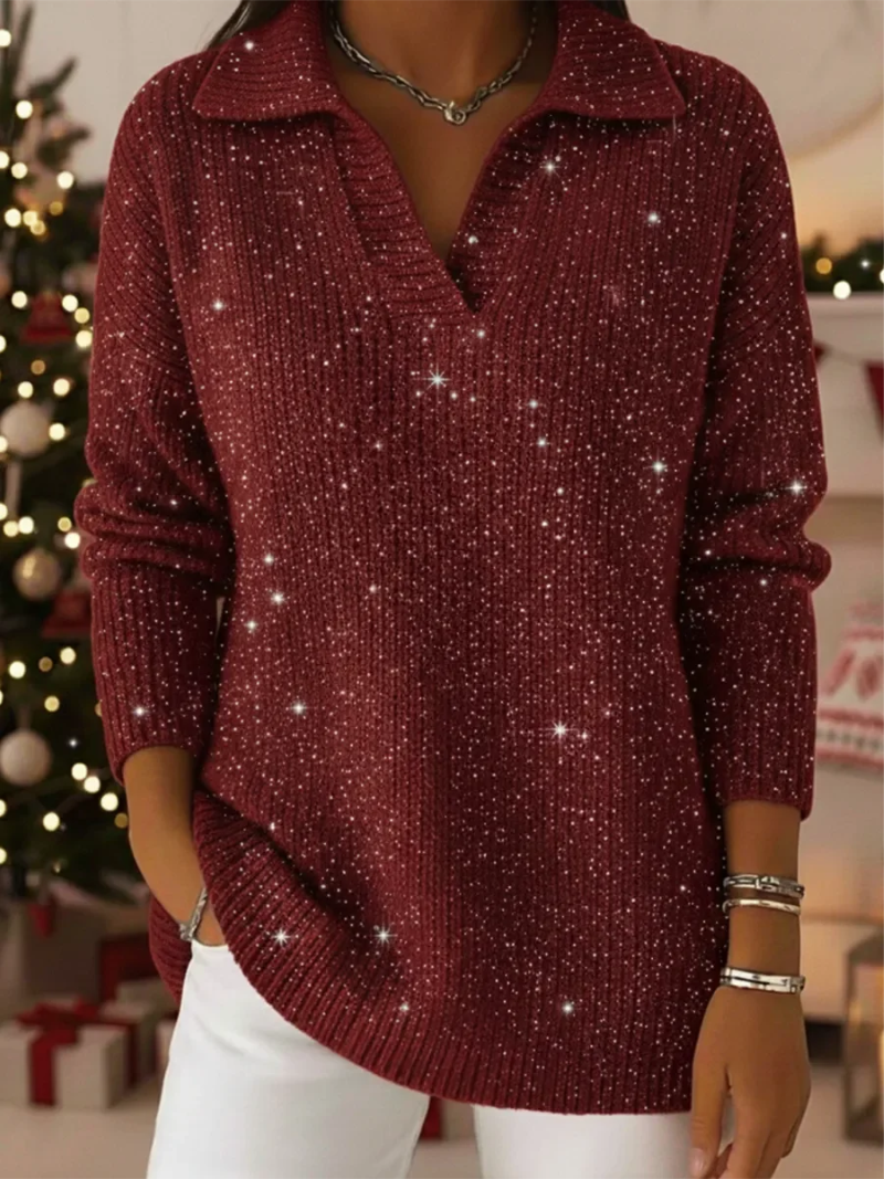 Livia – Festive Christmas Sweater with Glittering Accents